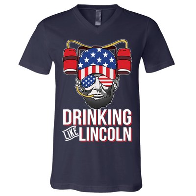 Drinking Like Lincoln V-Neck T-Shirt