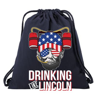 Drinking Like Lincoln Drawstring Bag