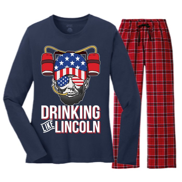 Drinking Like Lincoln Women's Long Sleeve Flannel Pajama Set 