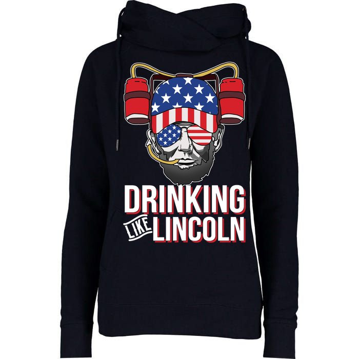 Drinking Like Lincoln Womens Funnel Neck Pullover Hood