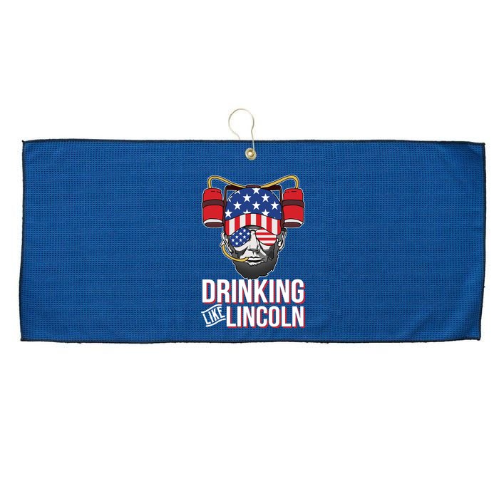 Drinking Like Lincoln Large Microfiber Waffle Golf Towel