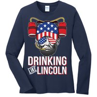 Drinking Like Lincoln Ladies Long Sleeve Shirt