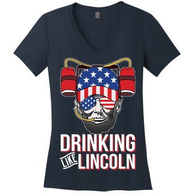 Drinking Like Lincoln Women's V-Neck T-Shirt