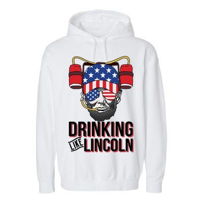 Drinking Like Lincoln Garment-Dyed Fleece Hoodie