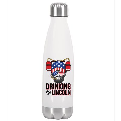 Drinking Like Lincoln Stainless Steel Insulated Water Bottle