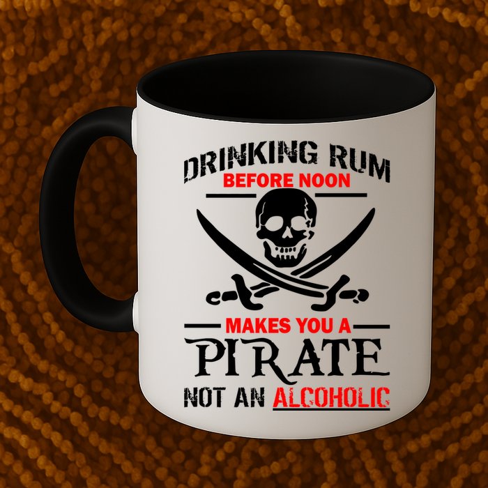 Drinking Rum Before Noon Makes You A Pirate Mug