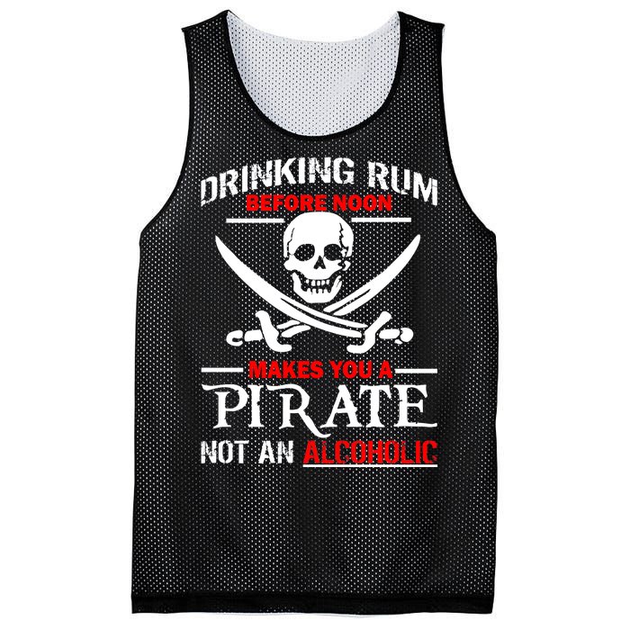 Drinking Rum Before Noon Makes You A Pirate Mesh Reversible Basketball Jersey Tank