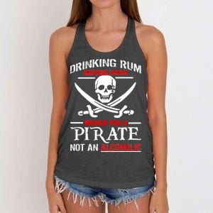 Drinking Rum Before Noon Makes You A Pirate Women's Knotted Racerback Tank