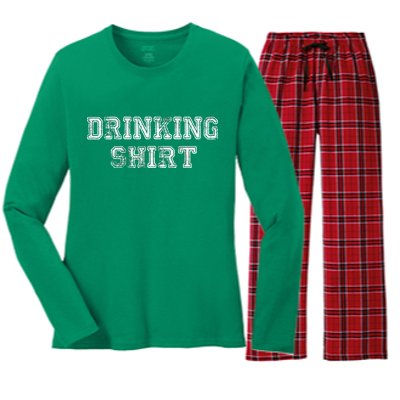 Drinking Shirt Women's Long Sleeve Flannel Pajama Set 