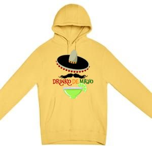 Drinko De Mayo Funny Cinco De Mayo Mustache Sombrero Premium Pullover Hoodie