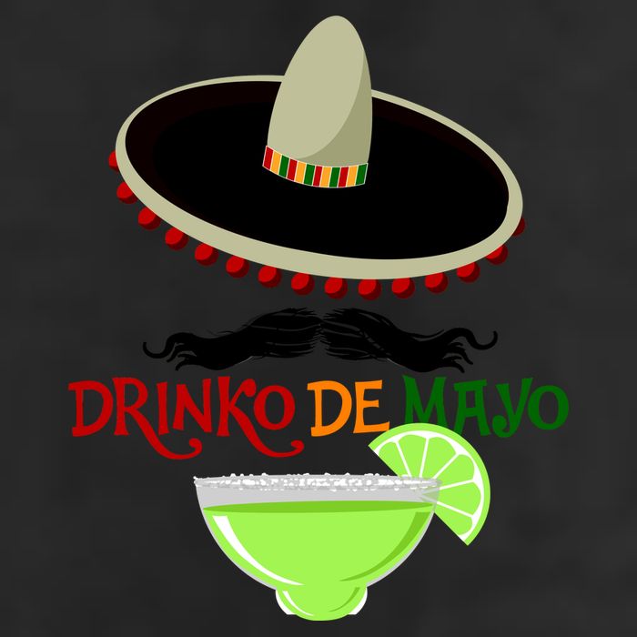Drinko De Mayo Funny Cinco De Mayo Mustache Sombrero 7 Panel Mesh Trucker Snapback Hat