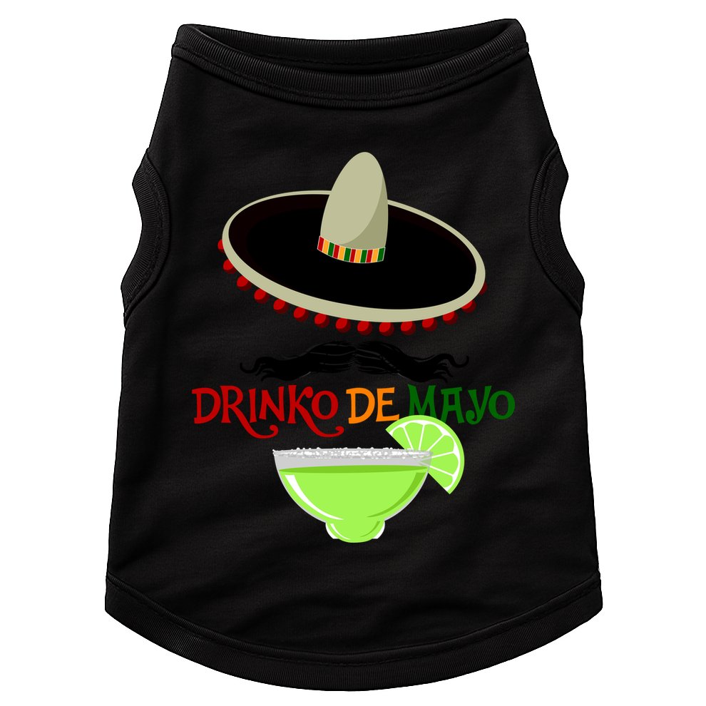Drinko De Mayo Funny Cinco De Mayo Mustache Sombrero Doggie Tank