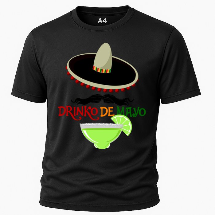 Drinko De Mayo Funny Cinco De Mayo Mustache Sombrero Cooling Performance Crew T-Shirt