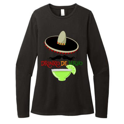 Drinko De Mayo Funny Cinco De Mayo Mustache Sombrero Womens CVC Long Sleeve Shirt