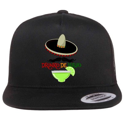 Drinko De Mayo Funny Cinco De Mayo Mustache Sombrero Flatbill Hat