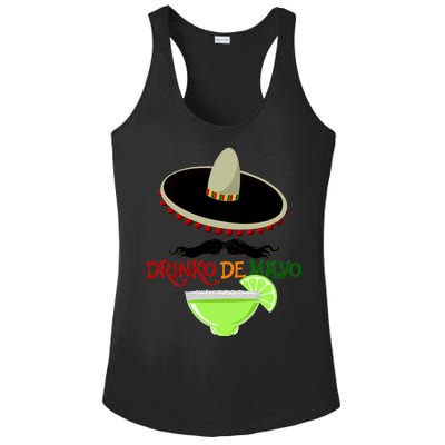 Drinko De Mayo Funny Cinco De Mayo Mustache Sombrero Ladies PosiCharge Competitor Racerback Tank