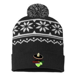 Drinko De Mayo Funny Cinco De Mayo Mustache Sombrero USA-Made Snowflake Beanie