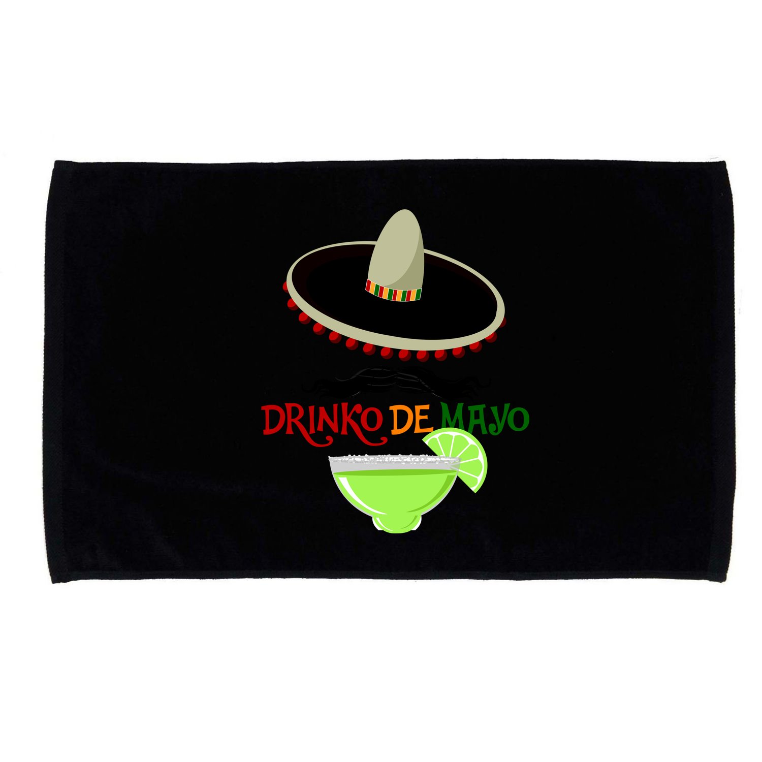 Drinko De Mayo Funny Cinco De Mayo Mustache Sombrero Microfiber Hand Towel