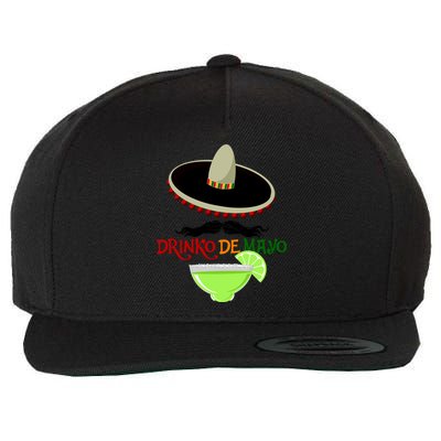 Drinko De Mayo Funny Cinco De Mayo Mustache Sombrero Wool Snapback Cap