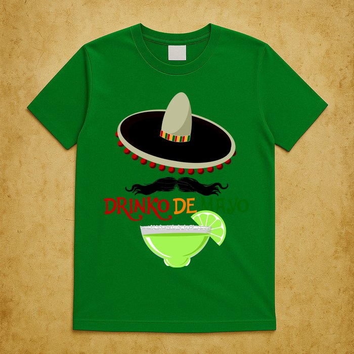 Drinko De Mayo Funny Cinco De Mayo Mustache Sombrero T-Shirt
