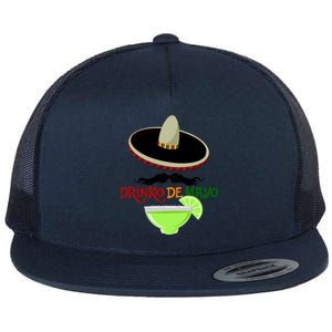 Drinko De Mayo Funny Cinco De Mayo Mustache Sombrero Flat Bill Trucker Hat