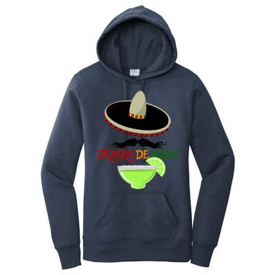 Drinko De Mayo Funny Cinco De Mayo Mustache Sombrero Women's Pullover Hoodie