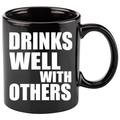 Drinks Well With Others 11oz C Handle Ceramic Mug