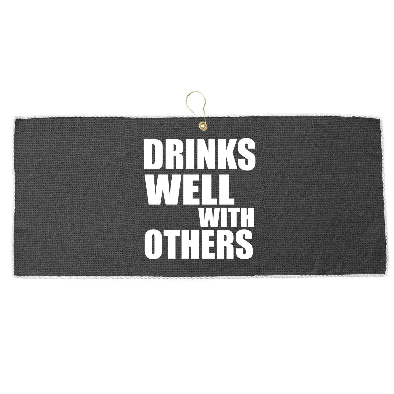 Drinks Well With Others Large Microfiber Waffle Golf Towel