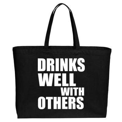 Drinks Well With Others Cotton Canvas Jumbo Tote