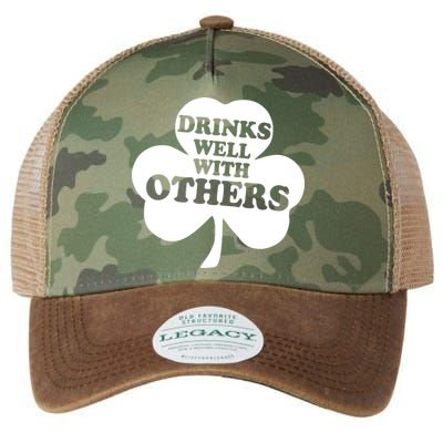 Drinks Well With Others Funny St. Patrick's Day Drinking Legacy Tie Dye Trucker Hat