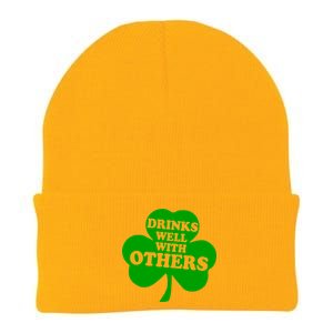 Drinks Well With Others Funny St. Patrick's Day Drinking Knit Cap Winter Beanie