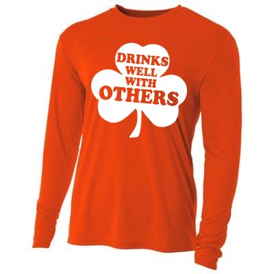 Drinks Well With Others Funny St. Patrick's Day Drinking Cooling Performance Long Sleeve Crew