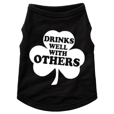 Drinks Well With Others Funny St. Patrick's Day Drinking Doggie Tank