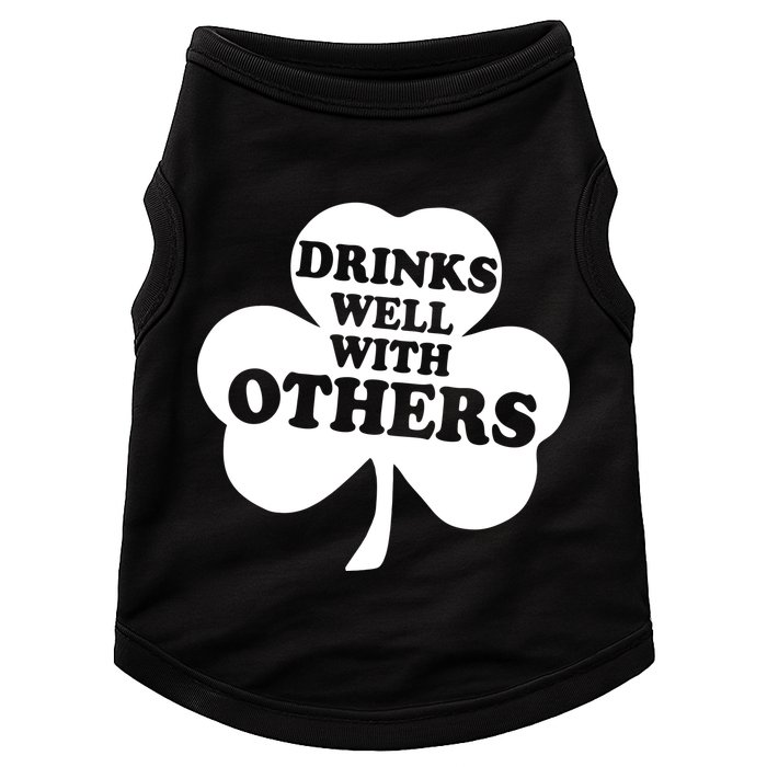 Drinks Well With Others Funny St. Patrick's Day Drinking Doggie Tank