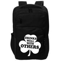 Drinks Well With Others Funny St. Patrick's Day Drinking Impact Tech Backpack