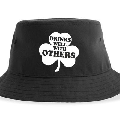 Drinks Well With Others Funny St. Patrick's Day Drinking Sustainable Bucket Hat