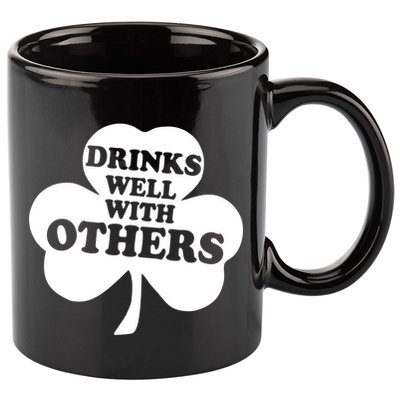 Drinks Well With Others Funny St. Patrick's Day Drinking 11oz C Handle Ceramic Mug
