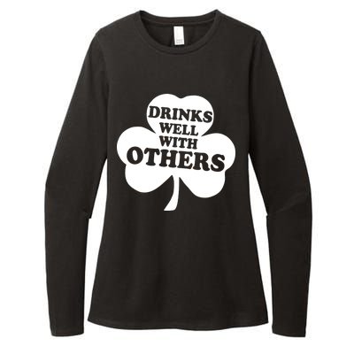 Drinks Well With Others Funny St. Patrick's Day Drinking Womens CVC Long Sleeve Shirt