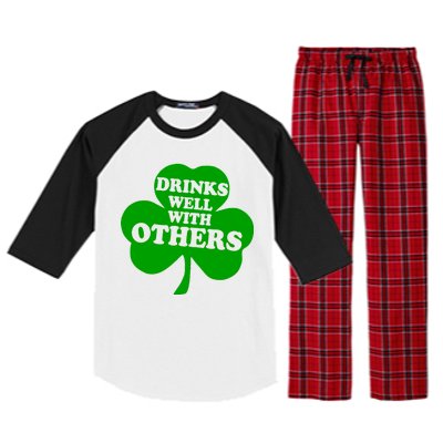 Drinks Well With Others Funny St. Patrick's Day Drinking Raglan Sleeve Pajama Set