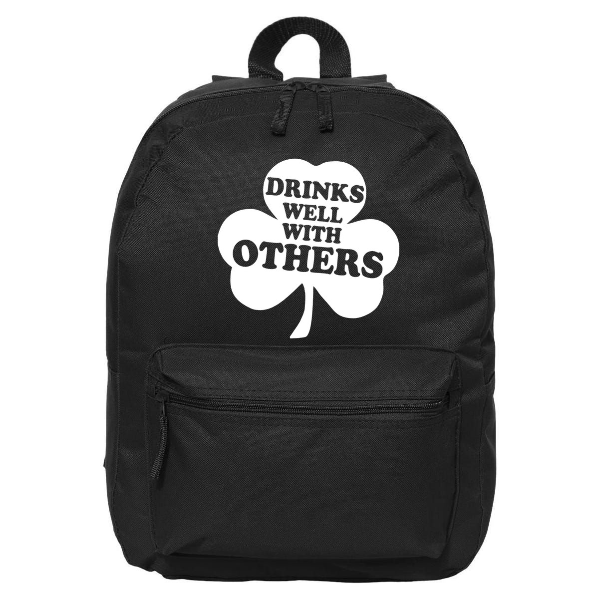 Drinks Well With Others Funny St. Patrick's Day Drinking 16 in Basic Backpack