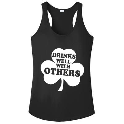 Drinks Well With Others Funny St. Patrick's Day Drinking Ladies PosiCharge Competitor Racerback Tank