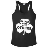 Drinks Well With Others Funny St. Patrick's Day Drinking Ladies PosiCharge Competitor Racerback Tank