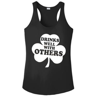 Drinks Well With Others Funny St. Patrick's Day Drinking Ladies PosiCharge Competitor Racerback Tank