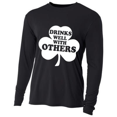 Drinks Well With Others Funny St. Patrick's Day Drinking Cooling Performance Long Sleeve Crew