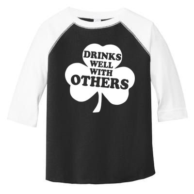 Drinks Well With Others Funny St. Patrick's Day Drinking Toddler Fine Jersey T-Shirt