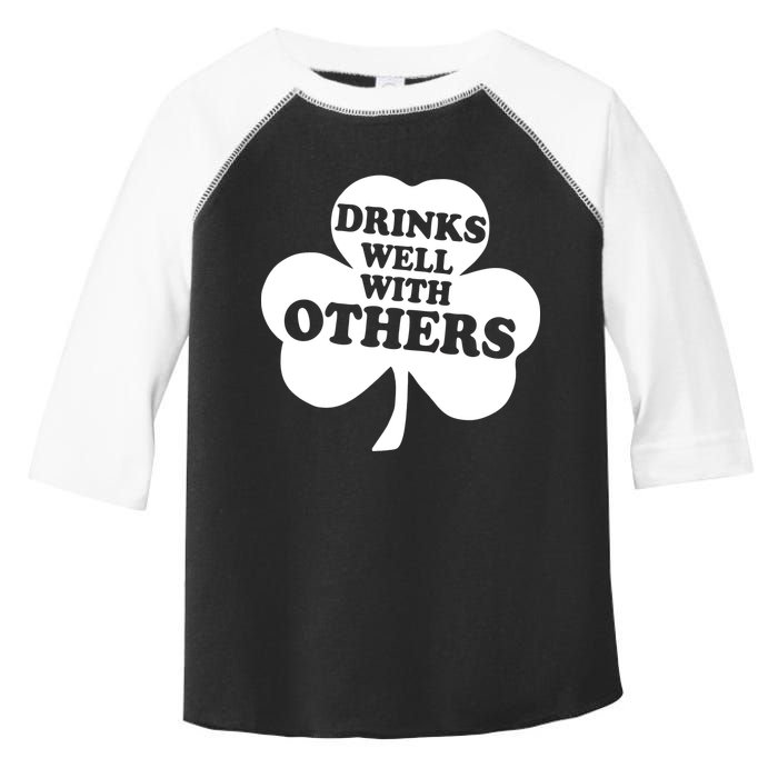 Drinks Well With Others Funny St. Patrick's Day Drinking Toddler Fine Jersey T-Shirt