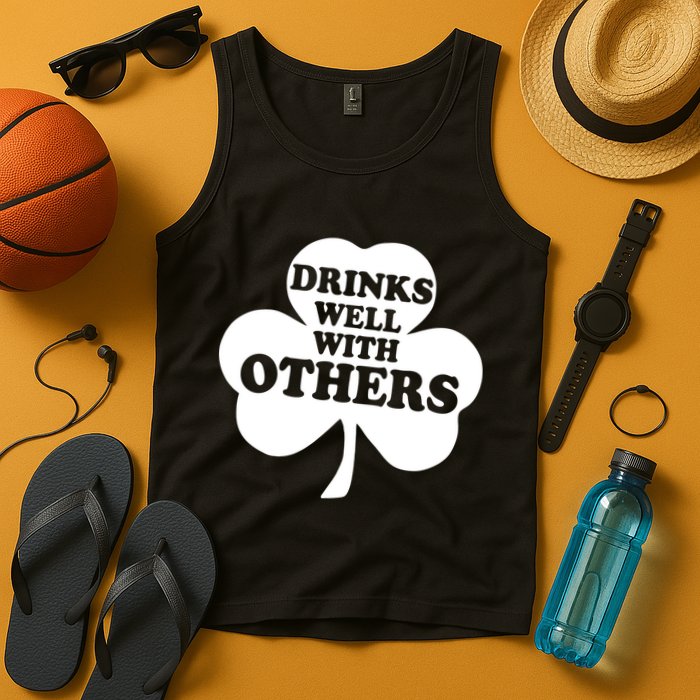 Drinks Well With Others Funny St. Patrick's Day Drinking Tank Top
