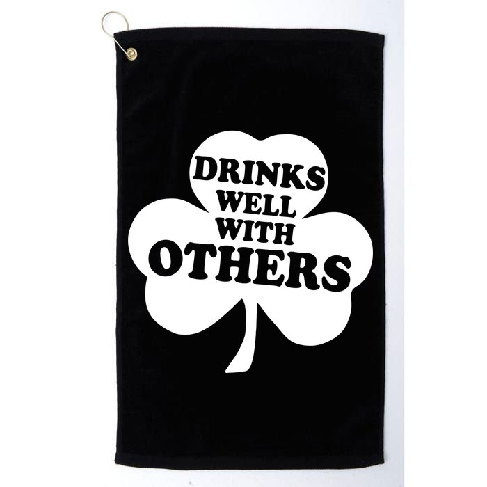 Drinks Well With Others Funny St. Patrick's Day Drinking Golf Towel
