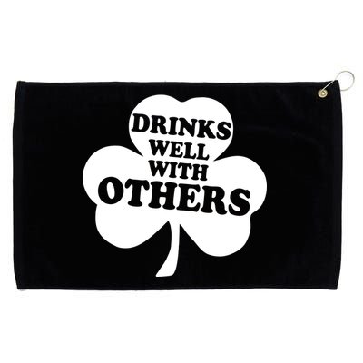 Drinks Well With Others Funny St. Patrick's Day Drinking Grommeted Golf Towel