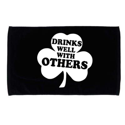 Drinks Well With Others Funny St. Patrick's Day Drinking Microfiber Hand Towel